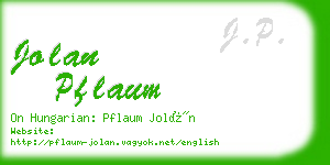 jolan pflaum business card